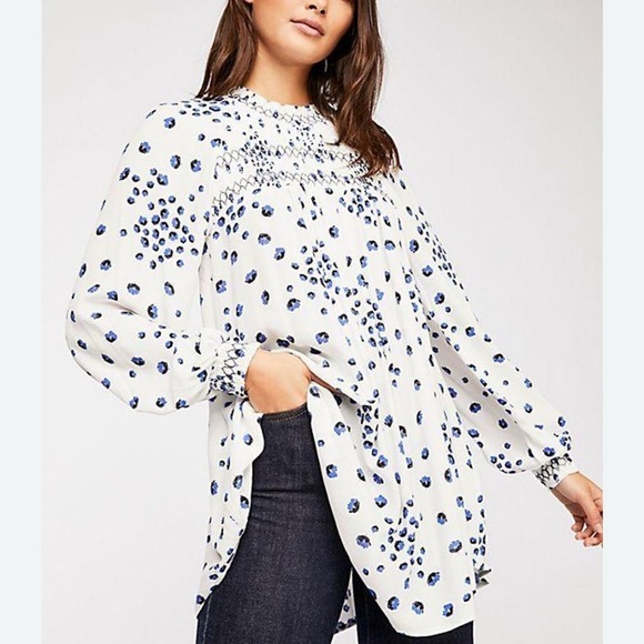 Free People Ivory Combo Tunic Top NWT Small - Picture 9 of 9